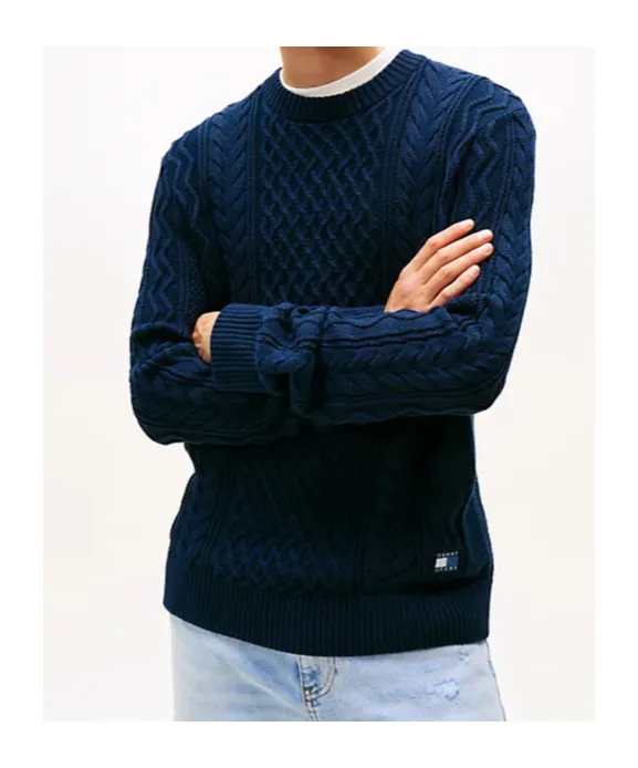 Tommy Badge Cable Knit Slim Jumper