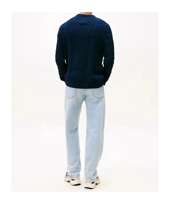 Tommy Badge Cable Knit Slim Jumper