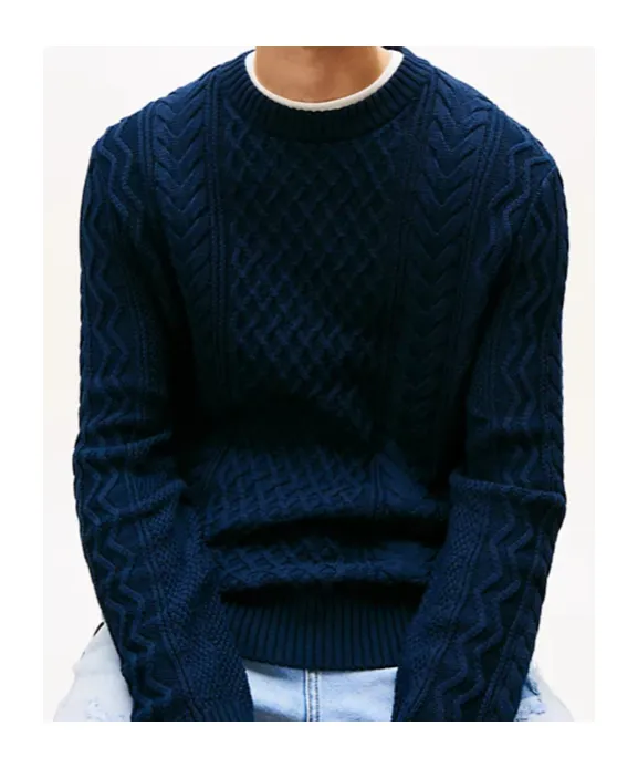 Tommy Badge Cable Knit Slim Jumper