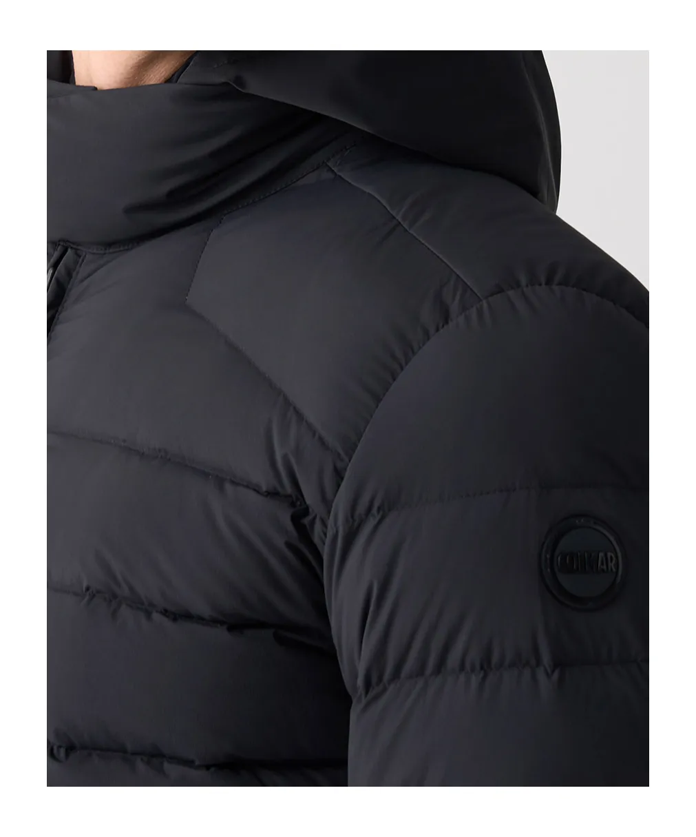 Quilted Down Jacket With Bib