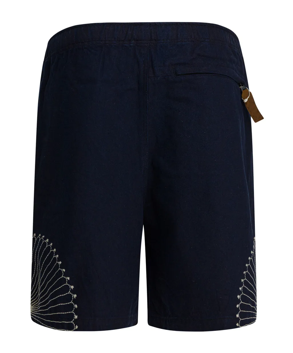Embroidered Belted Trousers