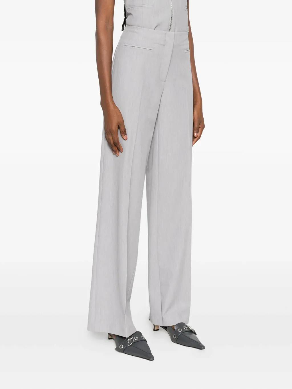 Pleated Straight-Leg Trousers