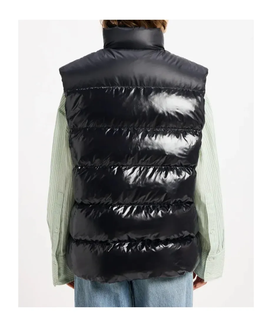 High Collar Sleeveless Cotton Coat