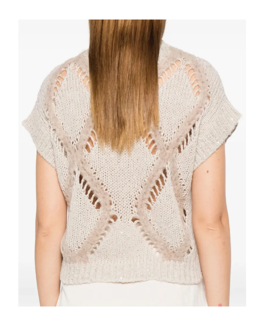 Diamond Pattern Knitted Sweater