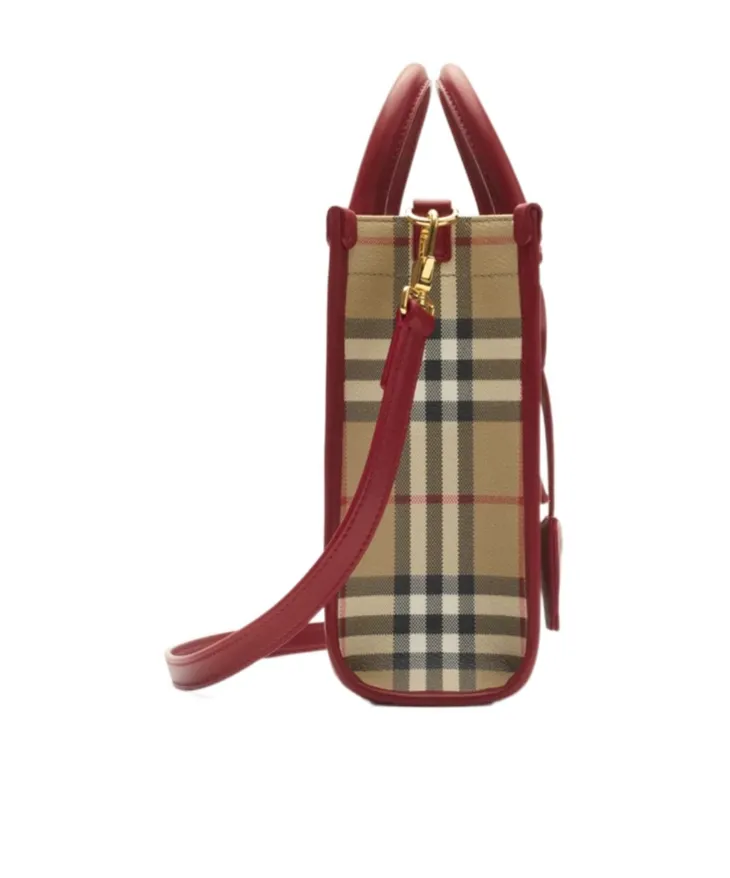 Burberry Mini Freya Checked Tote Bag