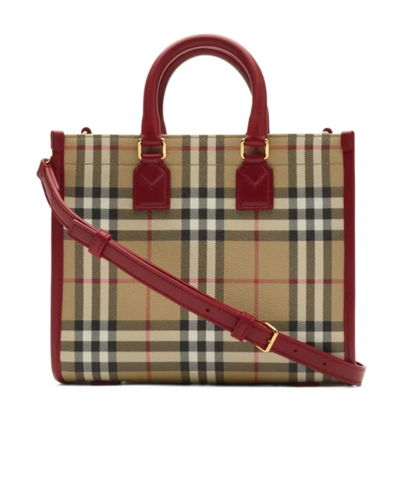 Burberry Mini Freya Checked Tote Bag