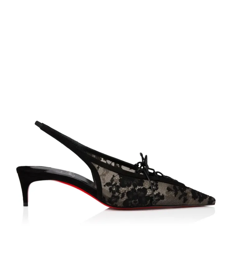 Christian Louboutin Km Lace Slingback Pumps