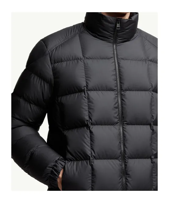 Moncler Eglise Square-Quilted Hooded Short Down Jacket