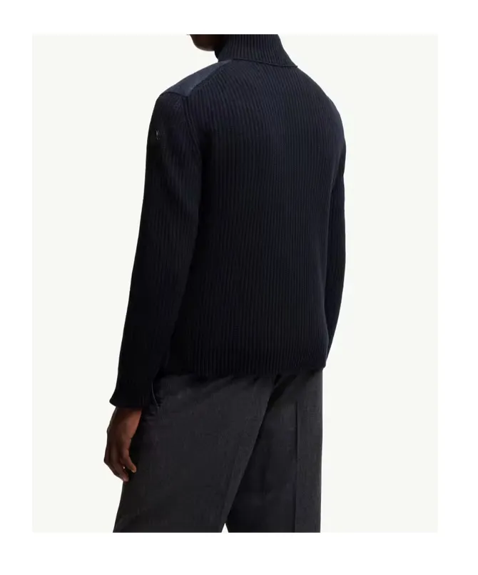 Padded Wool Zip-Up Cardigan