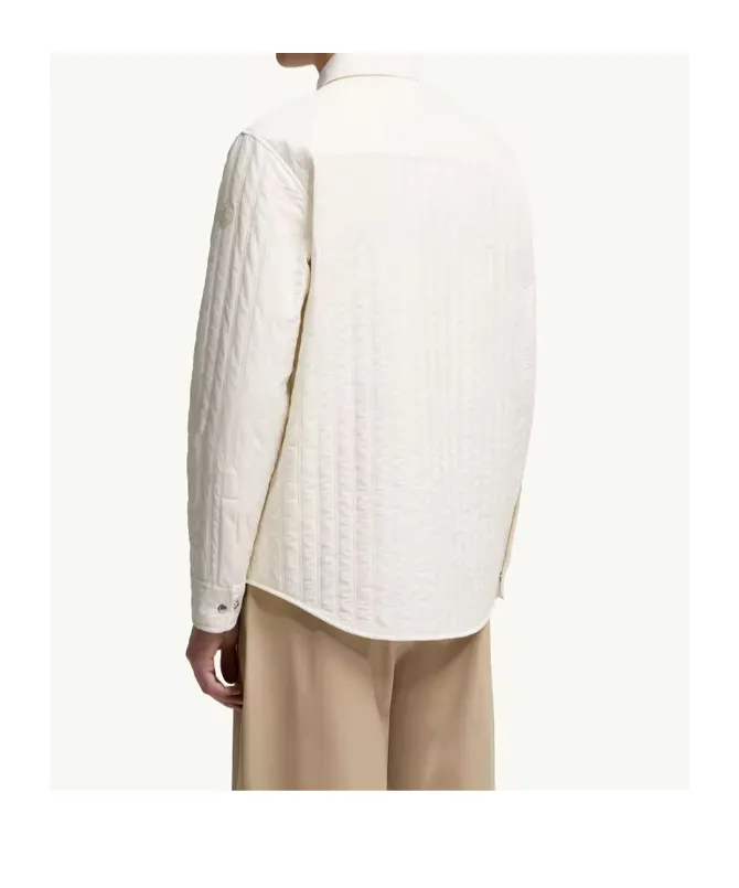 Vertical-Quilted Padded Shirt Jacket