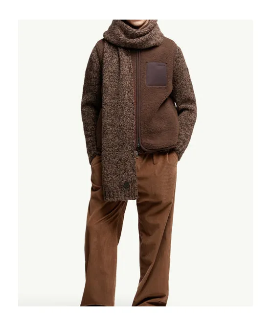 Moncler Logo Patch Zip-Up Teddy Gilet
