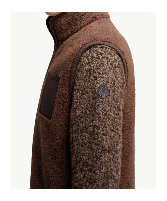 Moncler Logo Patch Zip-Up Teddy Gilet