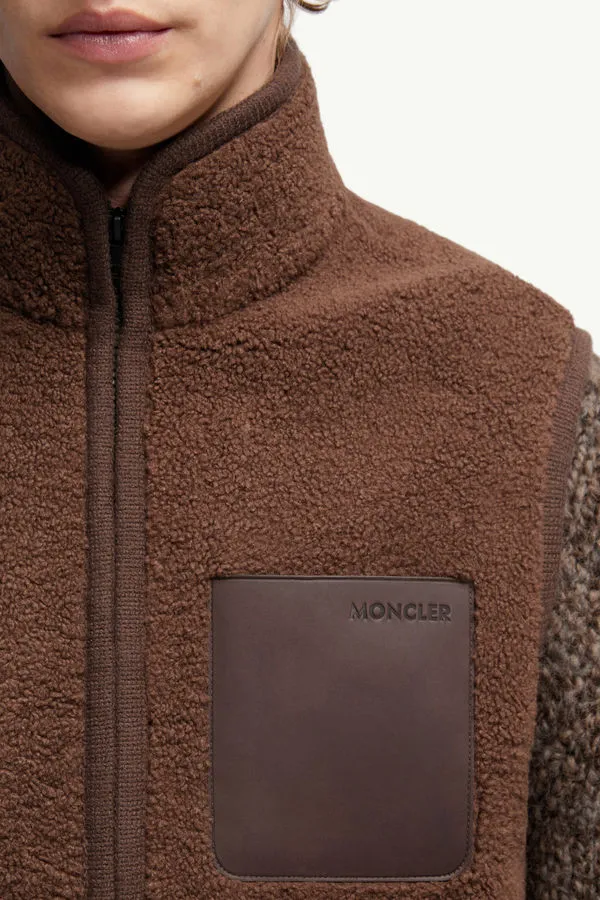 Moncler Logo Patch Zip-Up Teddy Gilet