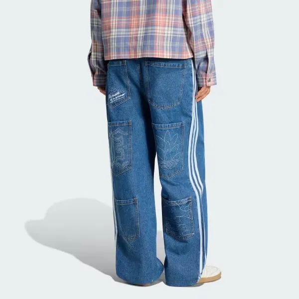 Striped Wide-Leg Jeans