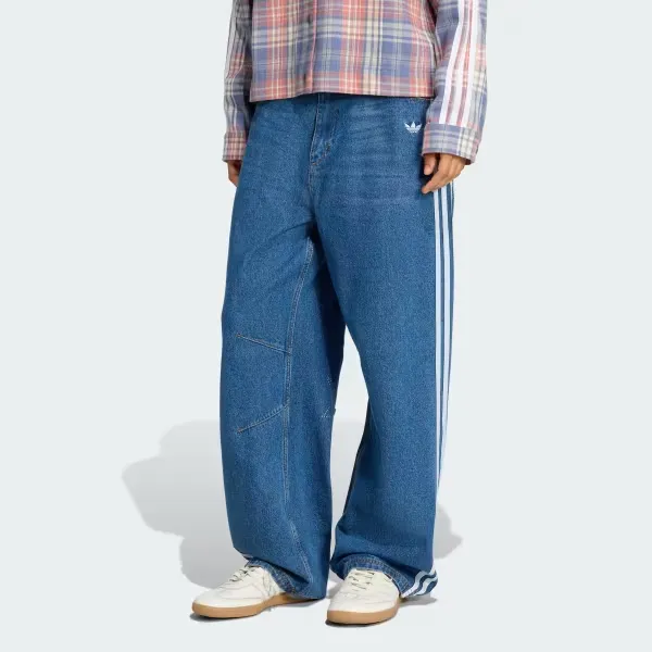 Striped Wide-Leg Jeans