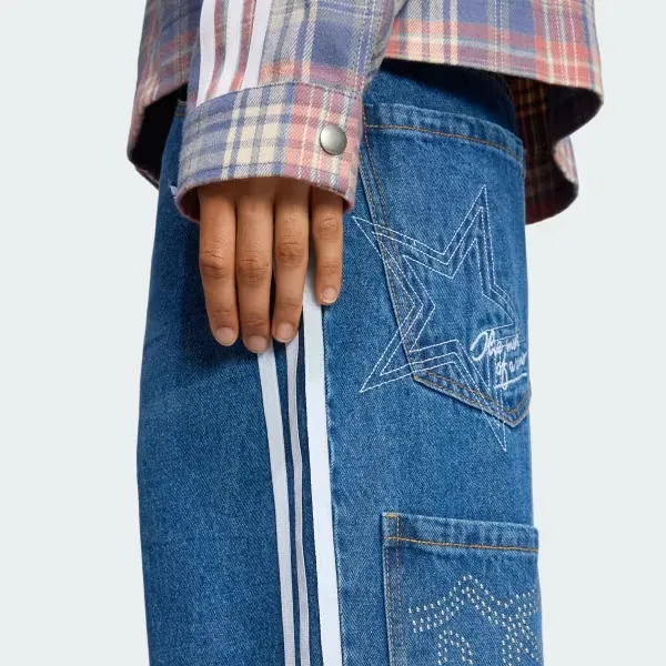 Striped Wide-Leg Jeans