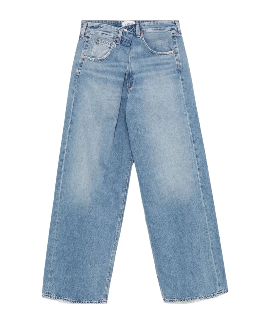 Pleated Detail Denim Trousers