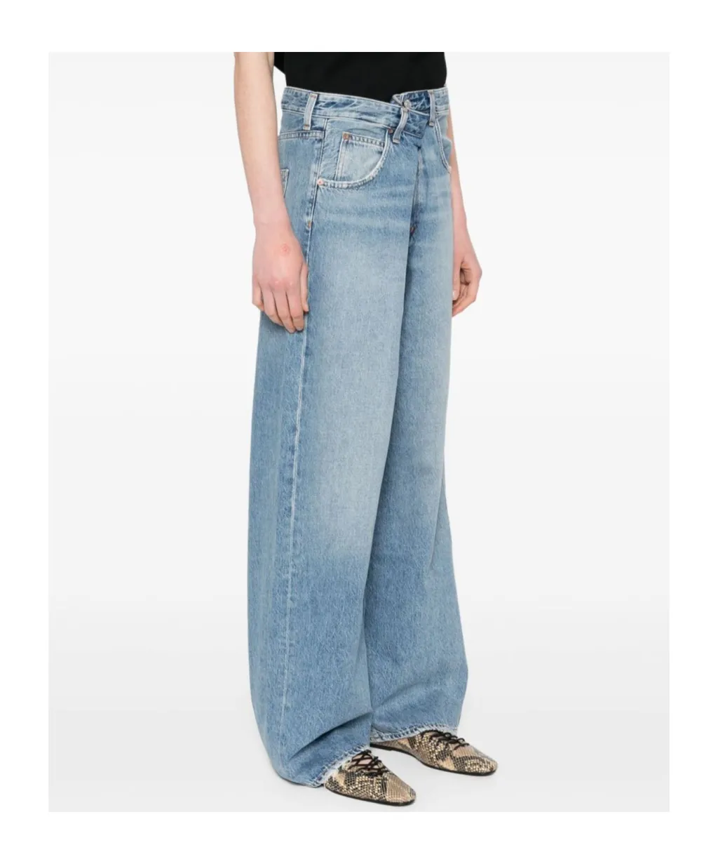 Pleated Detail Denim Trousers