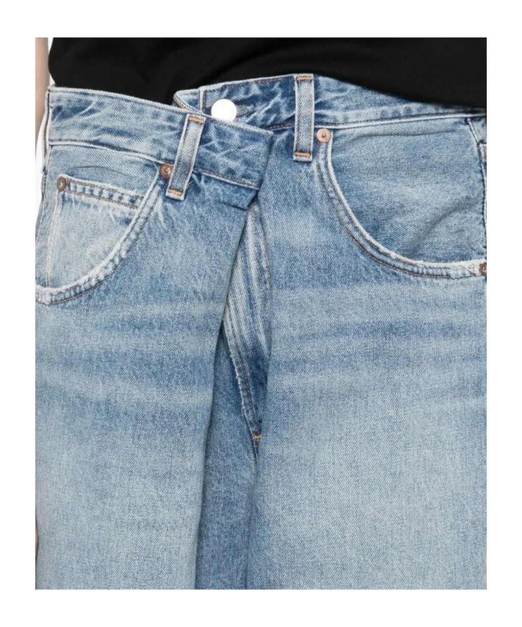 Pleated Detail Denim Trousers