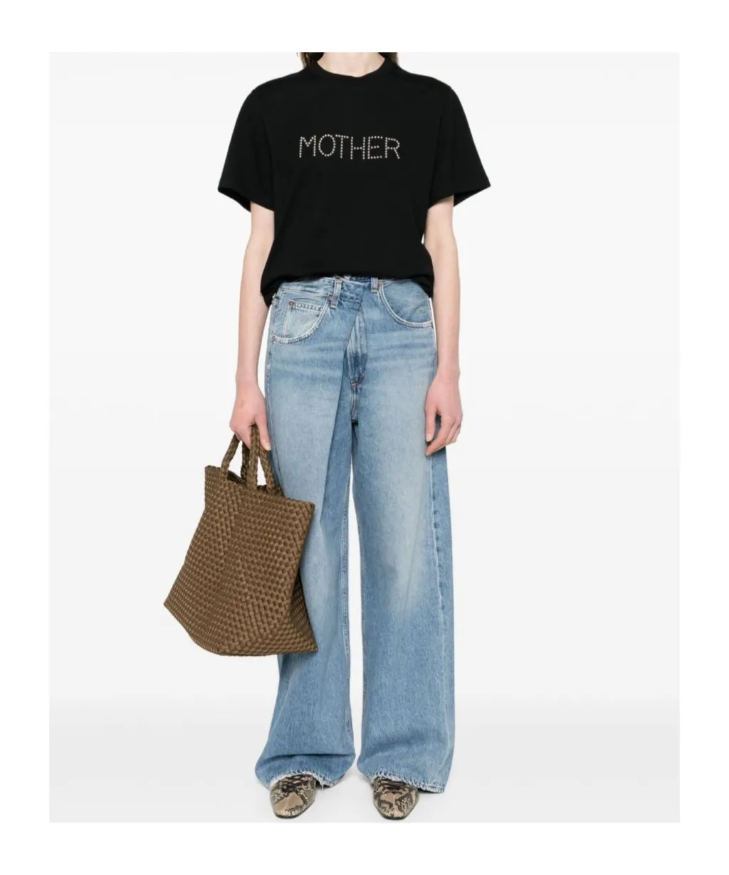 Pleated Detail Denim Trousers