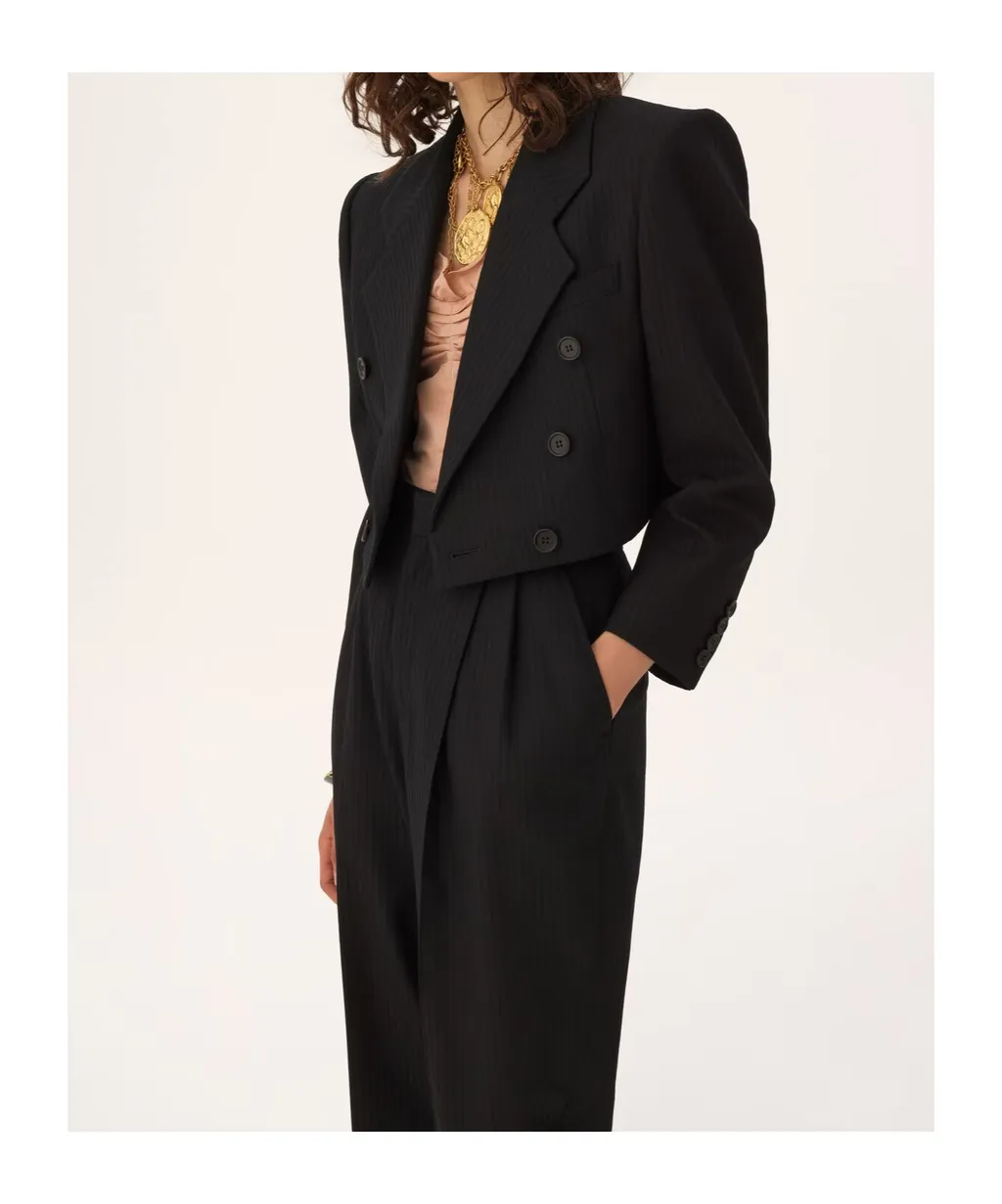 Spencer Striped Button Blazer