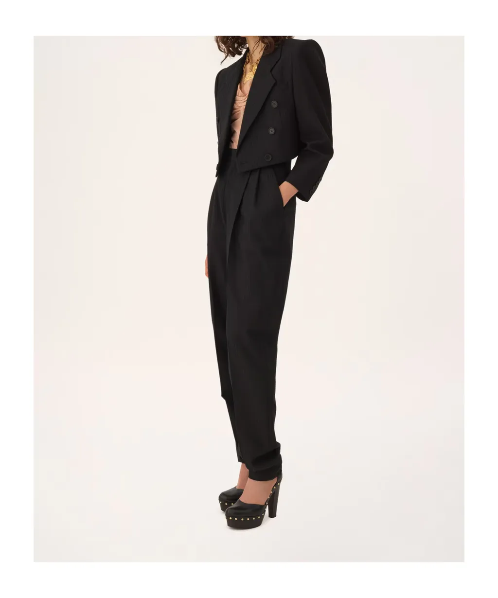 Spencer Striped Button Blazer