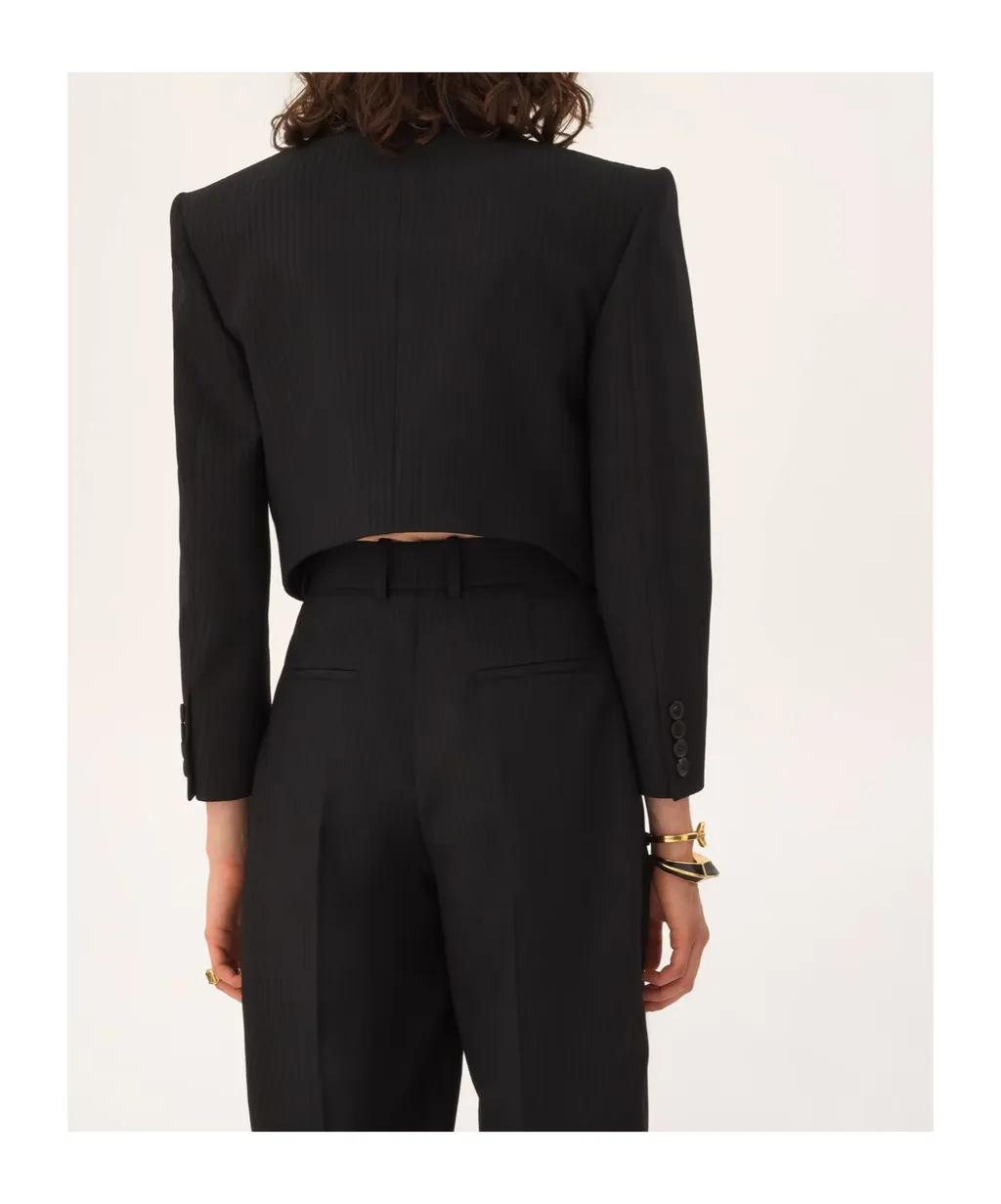 Spencer Striped Button Blazer