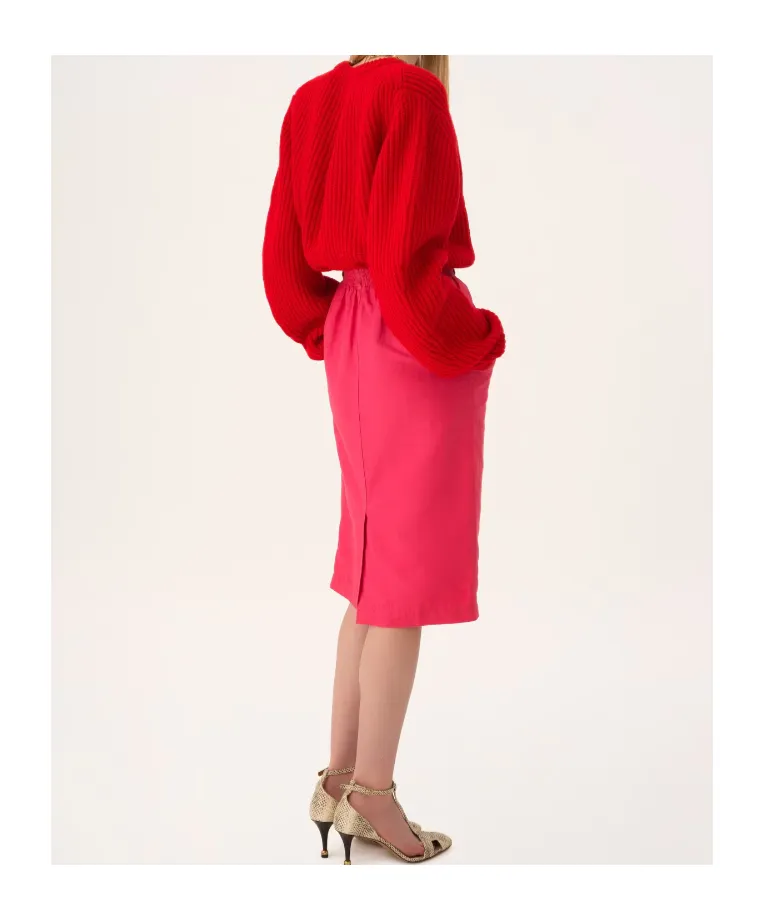 Elastic-Waistband Pocket Skirt
