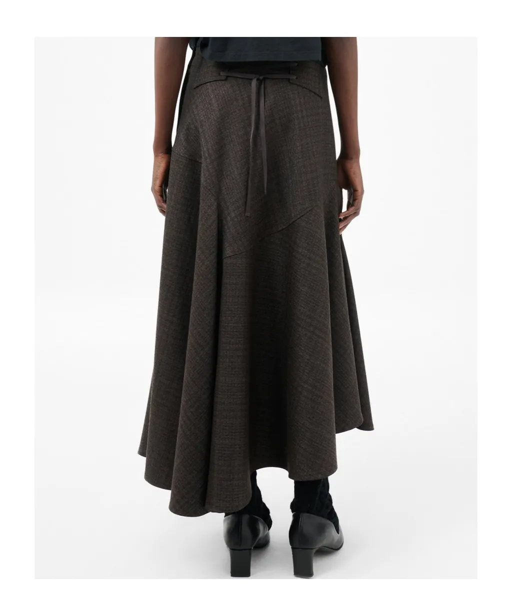 Waltz Check-Pattern Midi Skirt