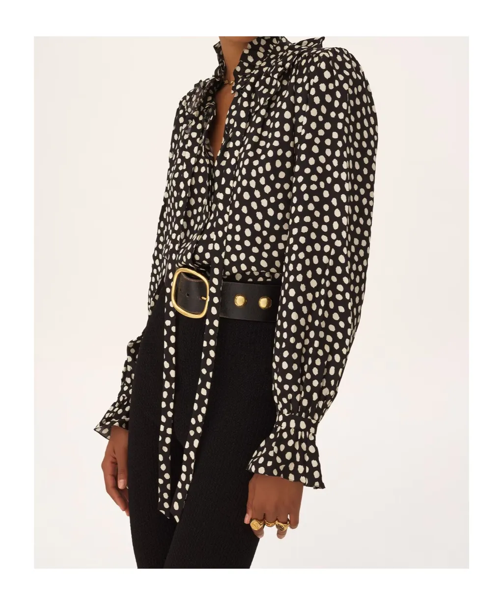 Chloé Polka-Dot Long-Sleeve Shirt