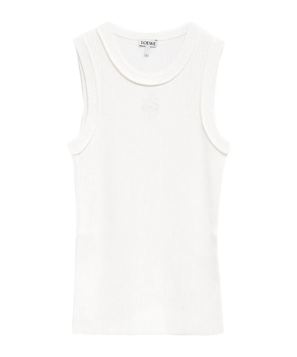 Loewe Anagram Embroidered Ribbed Top