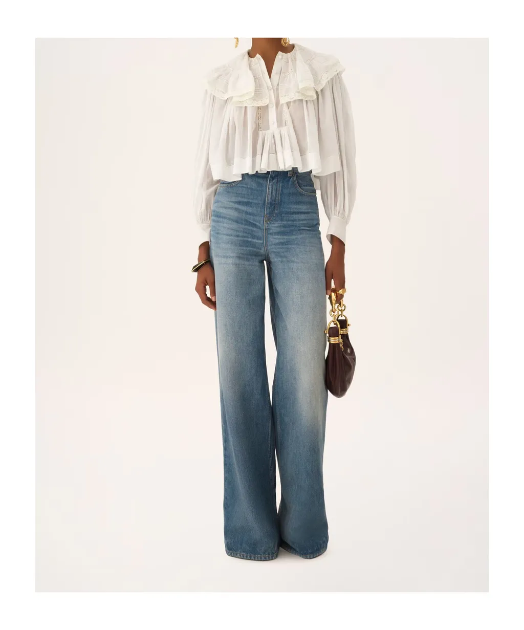 Chloé High-Waisted Wide-Leg Jeans