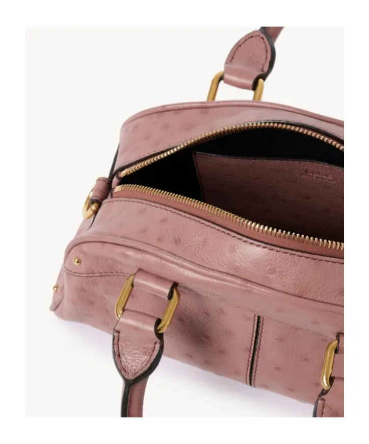 Chlo Logo Plaque Zip-Up Small Bowling Bag