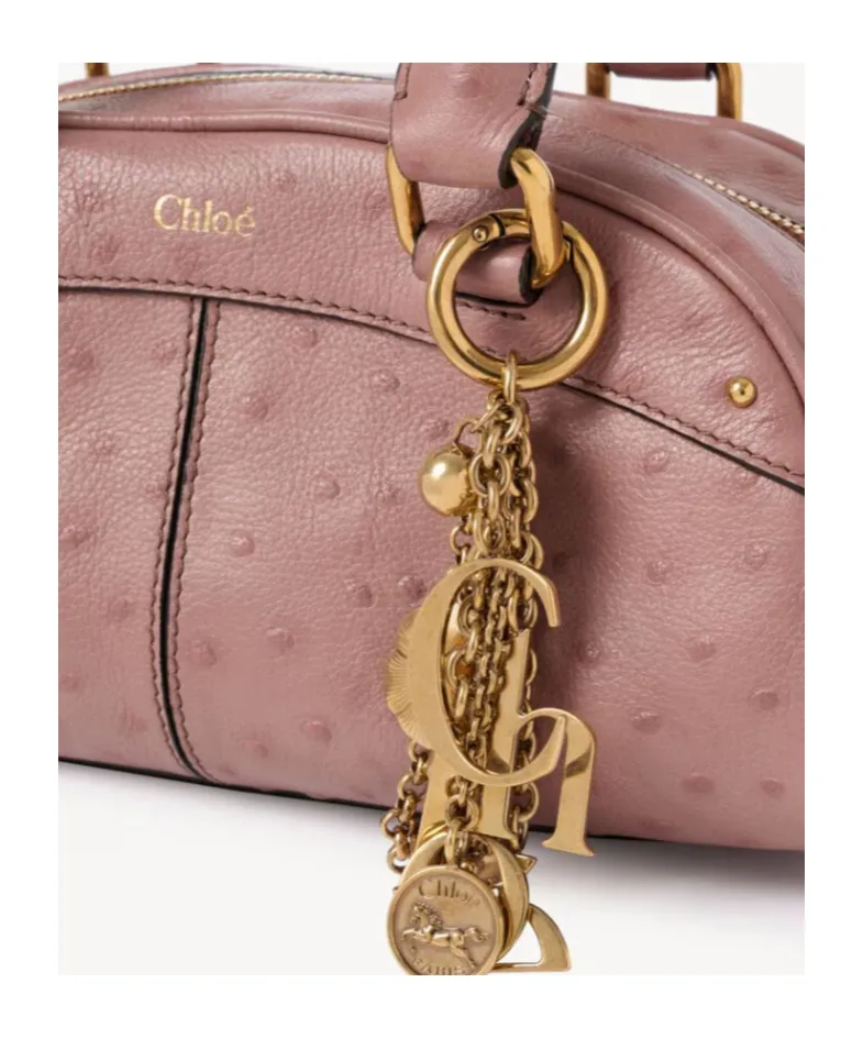 Chlo Logo Plaque Zip-Up Small Bowling Bag