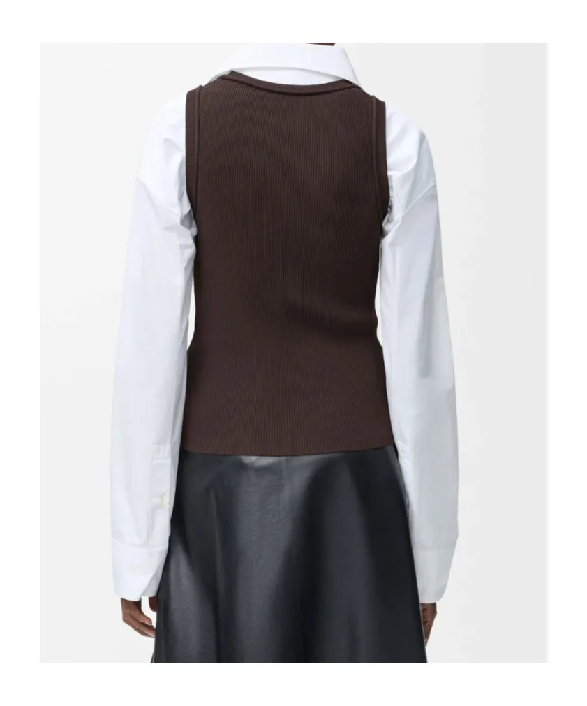 Loewe Anagram Embroidered Ribbed Top