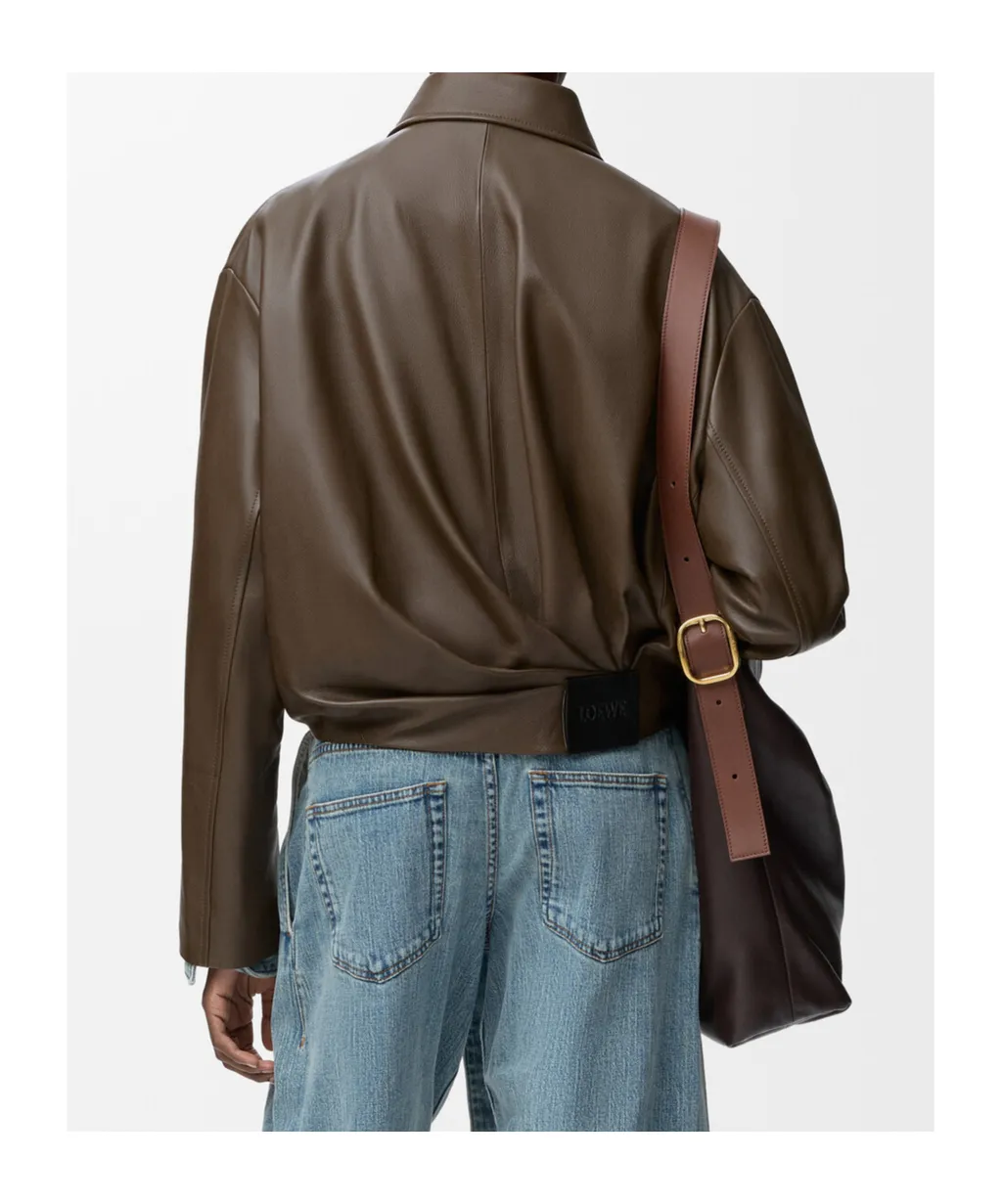 Loewe Draped Cropped Leather Jacket