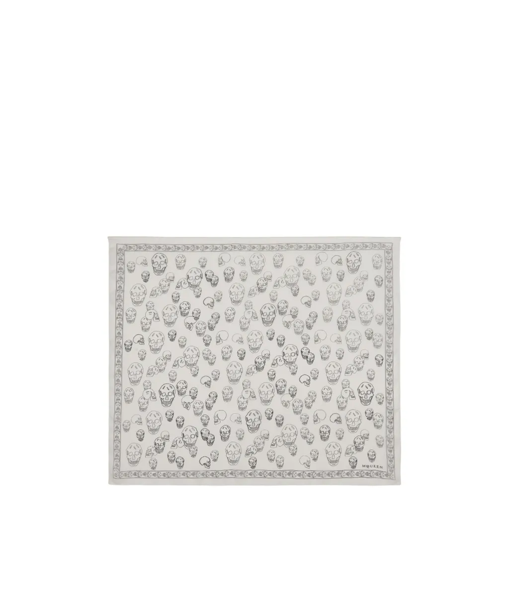Alexander Mcqueen Hand-Painted Skull Scarf