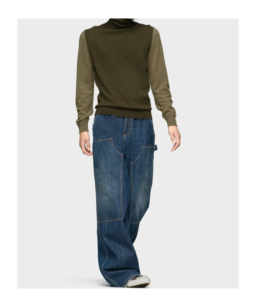 Maison Margiela Two-Toned Turtleneck Knitted Jumper