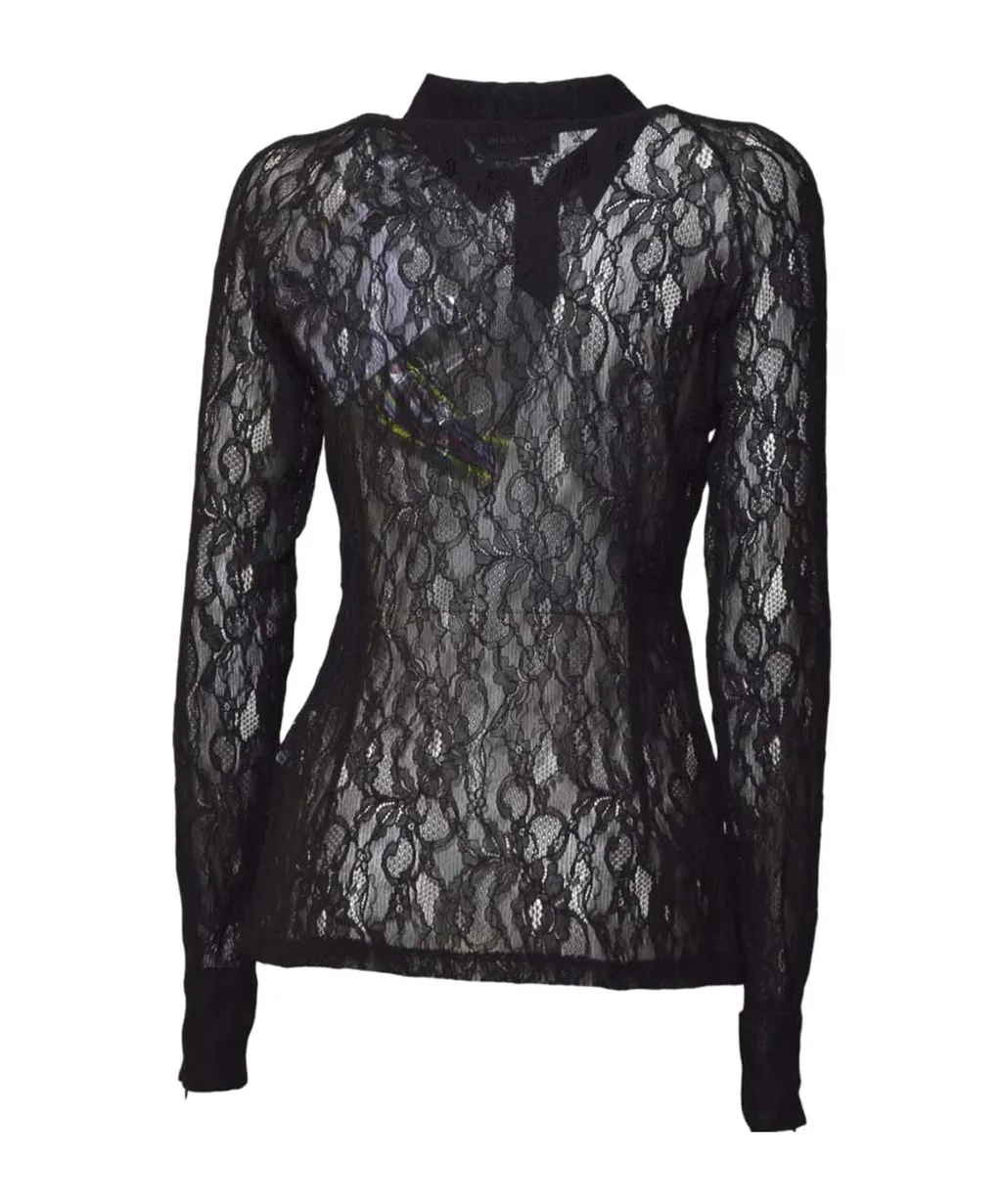 Msgm Floral Stretch Lace Zipped Shirt