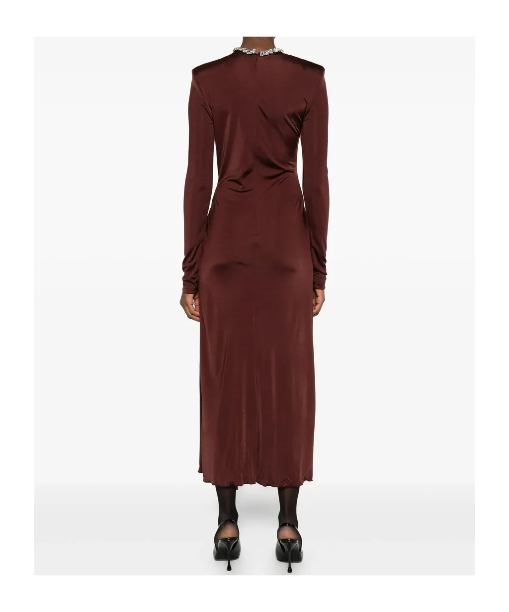 David Koma Crystal Embellished Midi Dress