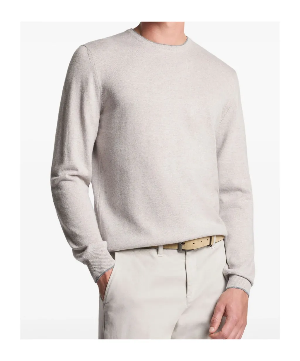 Fay Elbow-Patch Round Neck Knitwear