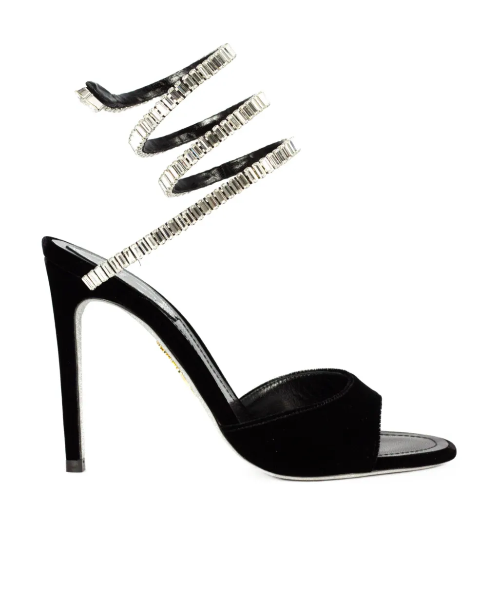 René Caovilla Spark Velvet Sandals