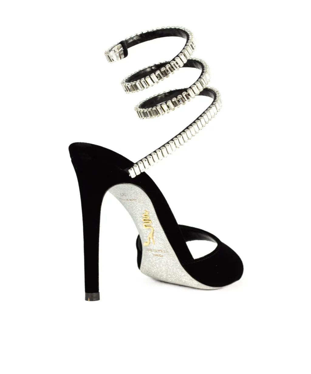 René Caovilla Spark Velvet Sandals