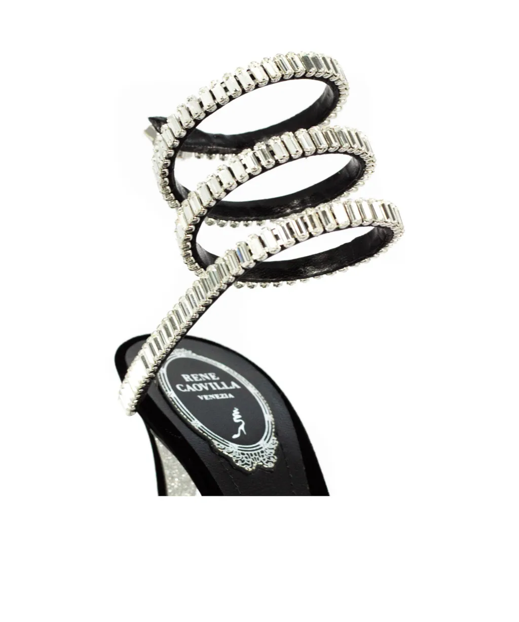 René Caovilla Spark Velvet Sandals