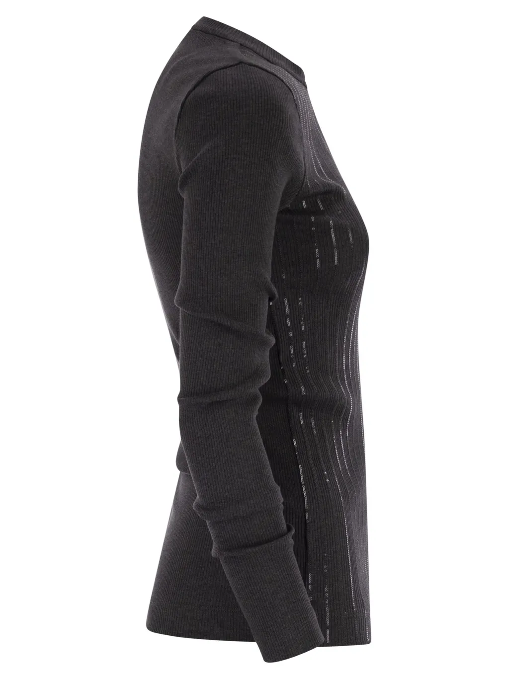 Brunello Cucinelli Dazzling Stripe Embroidery Jersey T-Shirt