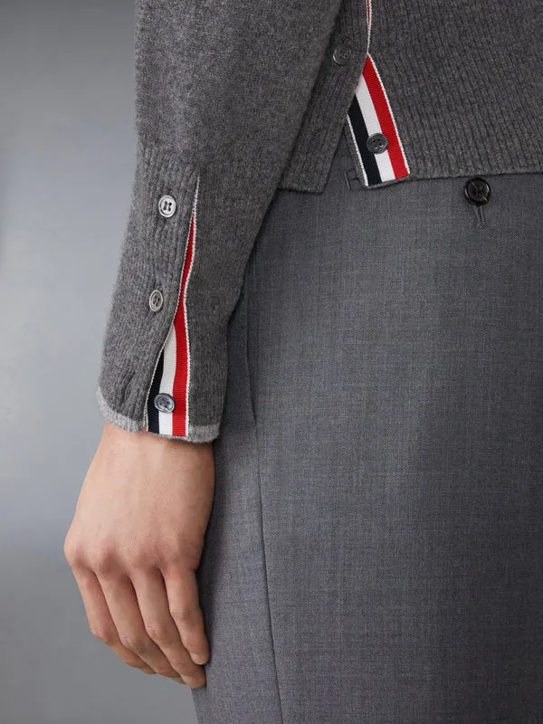 Thom Browne 65 Jersey Intarsia Long Sleeve Polo Shirt