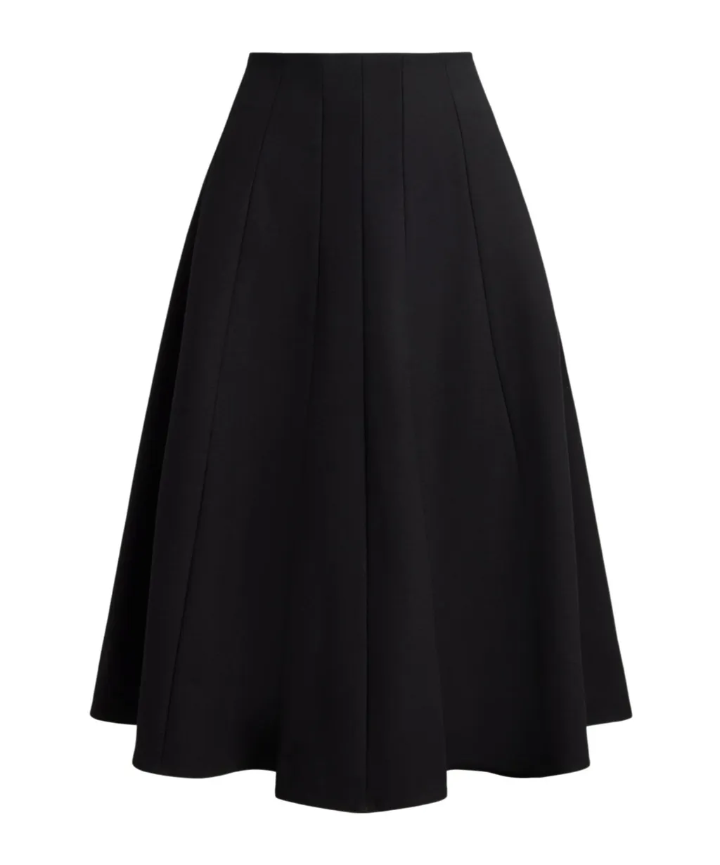 Pleated Concelaled-Fastening Skirt