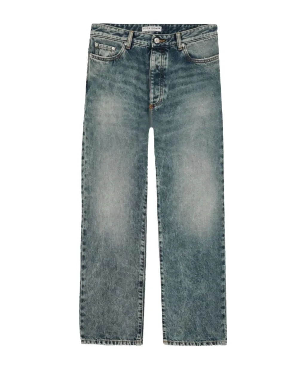 Buttoned Straight-Leg Jeans