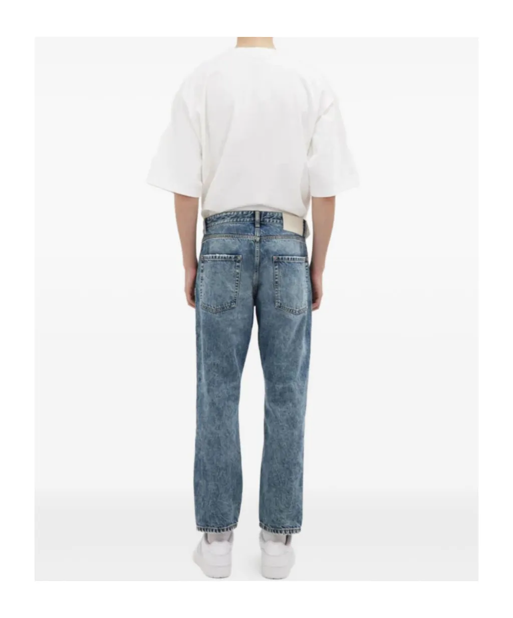 Buttoned Straight-Leg Jeans