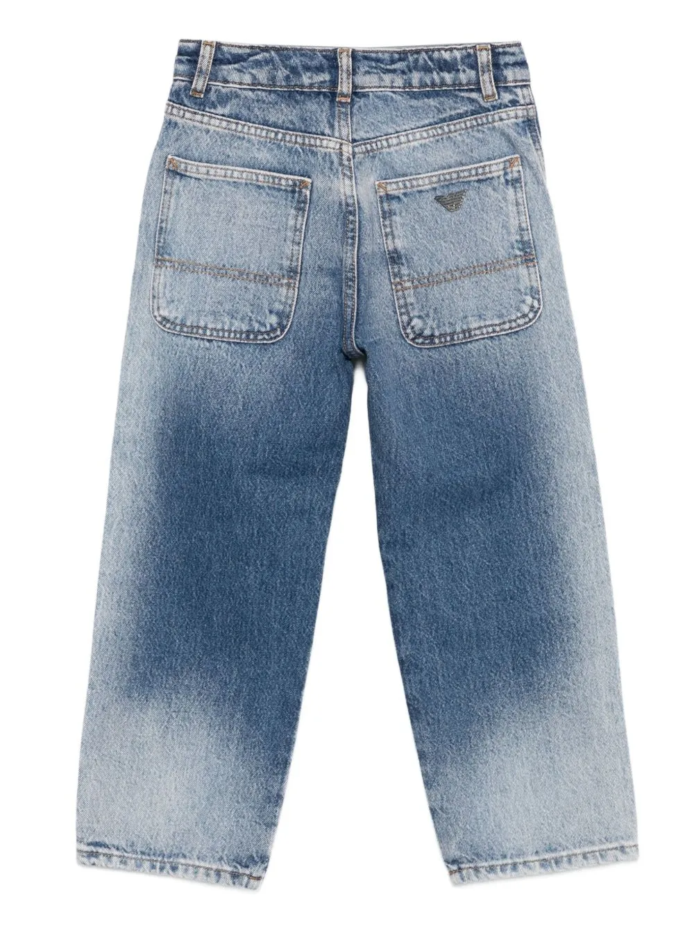 Emporio Armani Kids Loog Detailed Straight-Leg Jeans